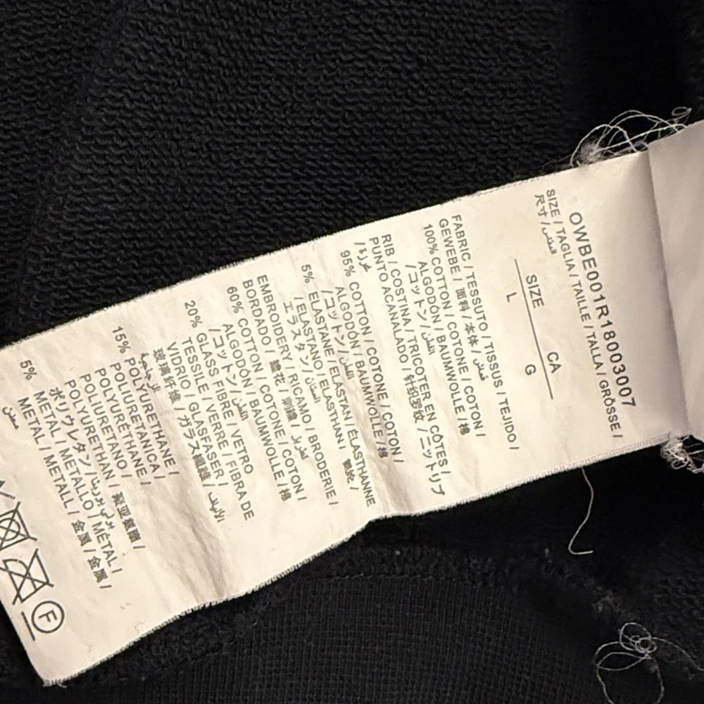 Off-White Black Hoodie with Green Leaf Accents size L - Picture 15 of 15